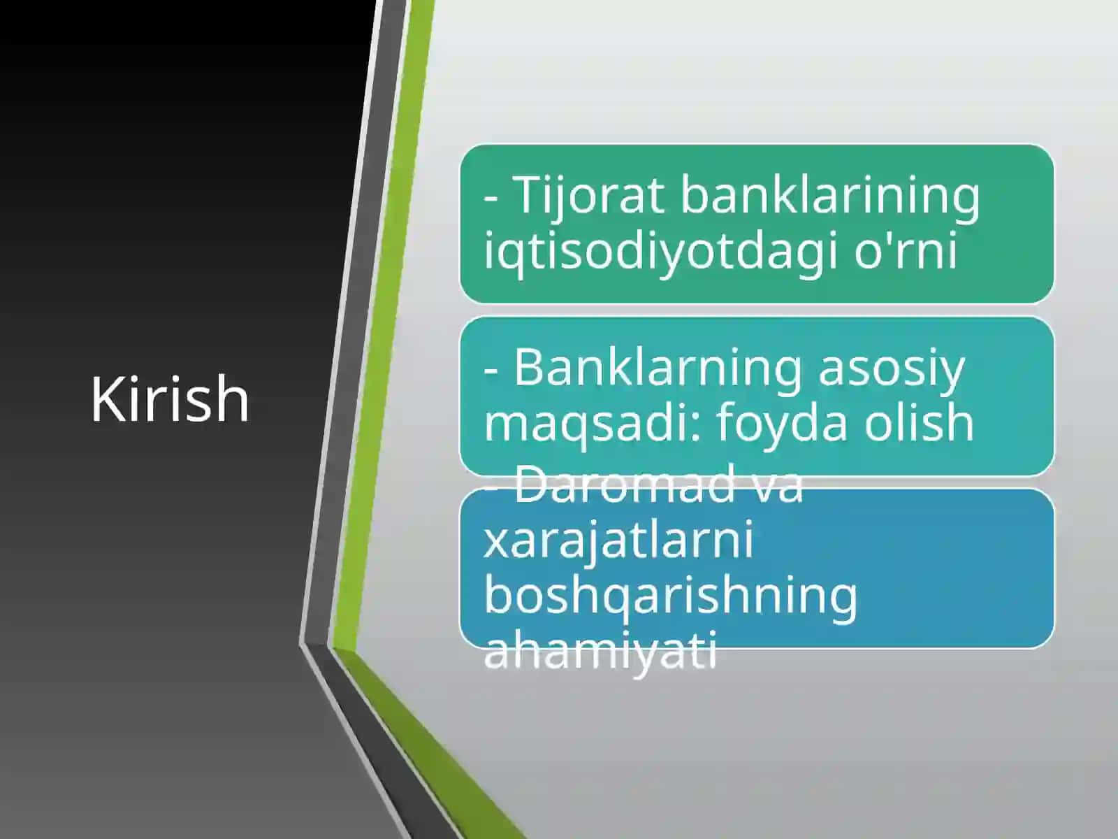 Tijorat banklari daromadlari, xarajatlari va foydasini boshqarish yo'llari 2