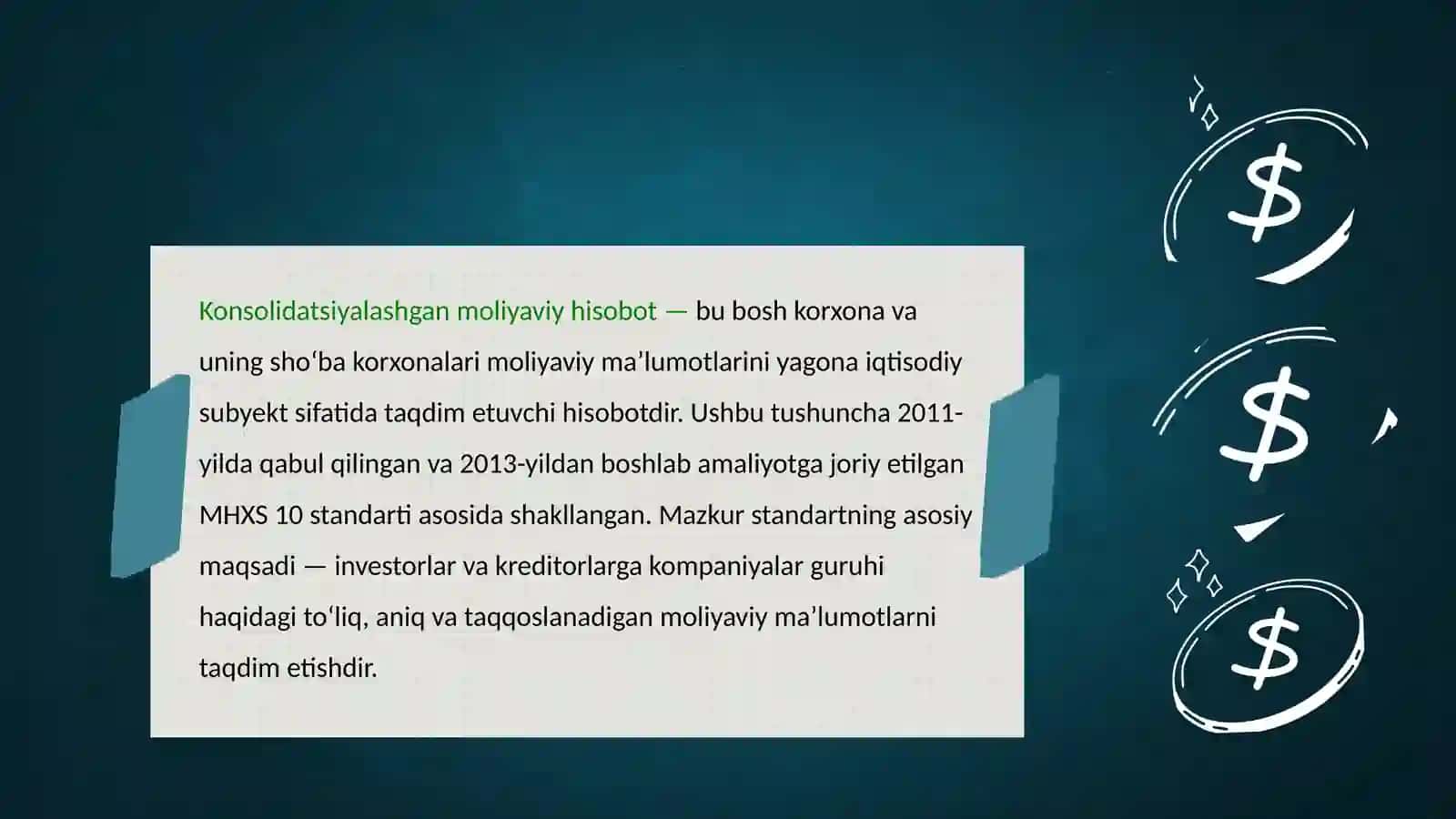 10-sonli MHXS – Konsolidatsiyalashgan moliyaviy hisobot: mazmuni va qo‘llanilishi 2