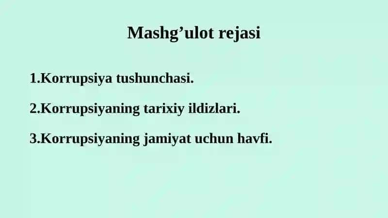 Korrupsiya va uning asosiy ko‘rinishlari 2
