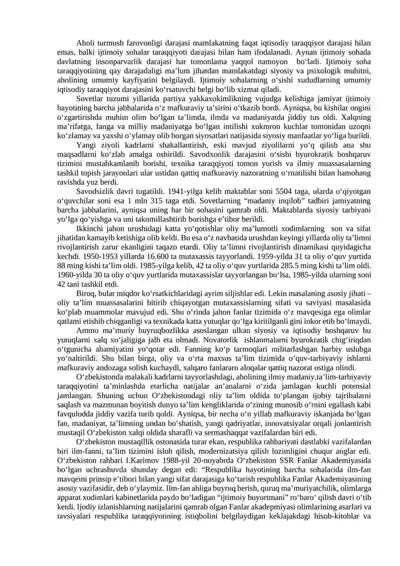 O'ZBEKISTONDA TA'LIMNI RIVOJLANTRISH ISTIQBOLLARI 2