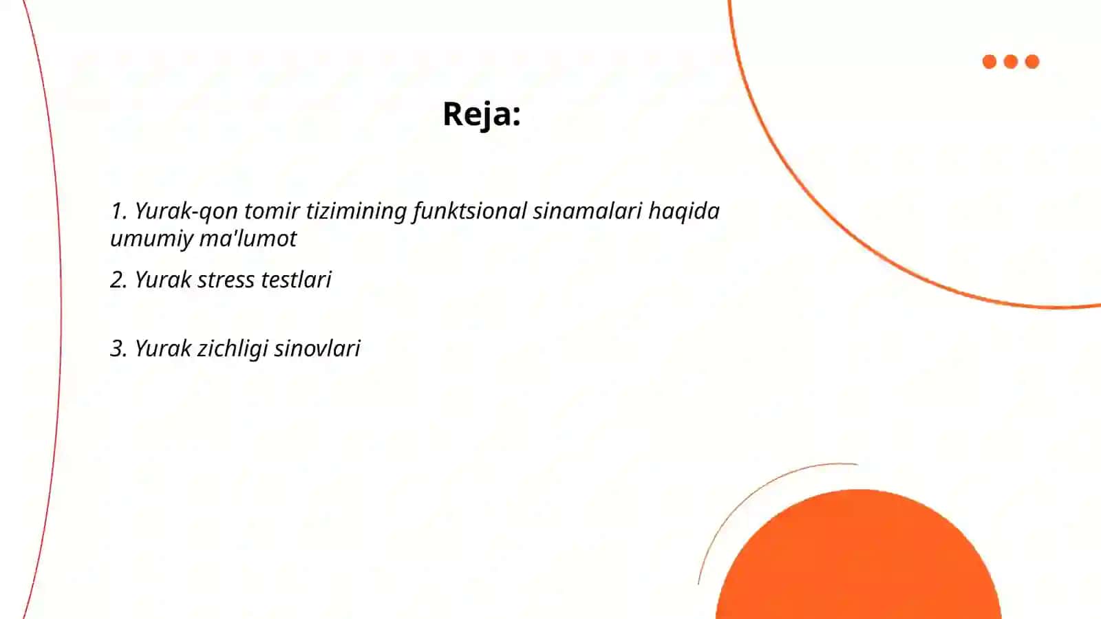 Yurak-qon tomir tizimining funktsional sinamalari 2