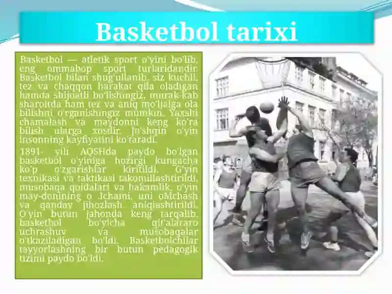 Basketbolo'yinining rivojlanishi tarixi va rivojlanish bosqichlari 2