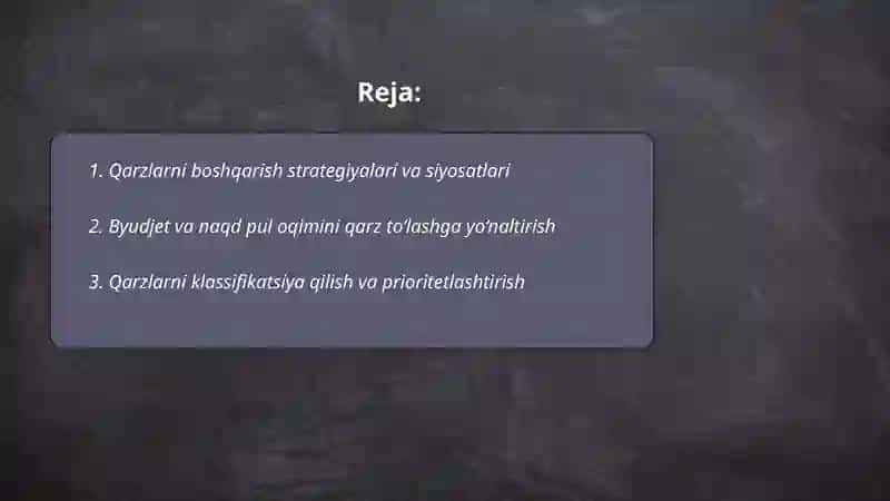 Moliyaviy qarzlarni samarali boshqarish 2