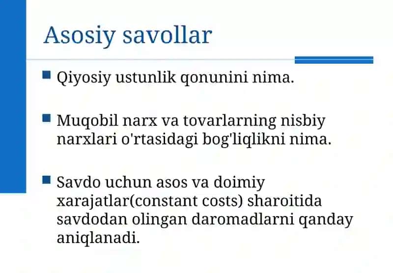 Qiyosiy ustunlik qonuni 2