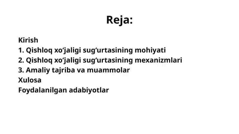 Qishloq xujaligi sugurtasi 2
