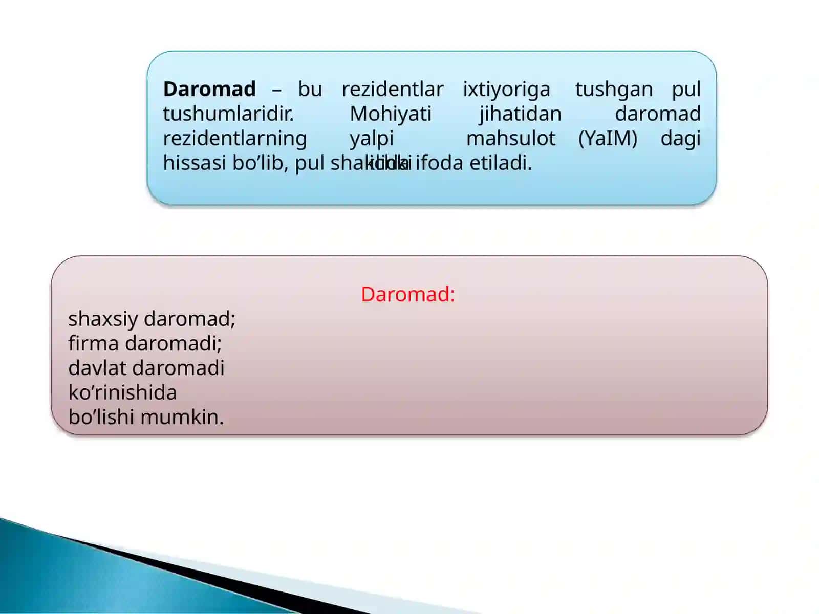 AHOLI DAROMADLARI 2