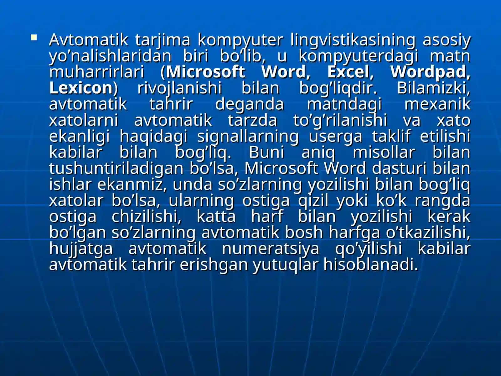 Kompyuter lingvistikasida avtomatik tarjima, informatsion qidiruv tizimlari va gipertekst texnologiyasi 2
