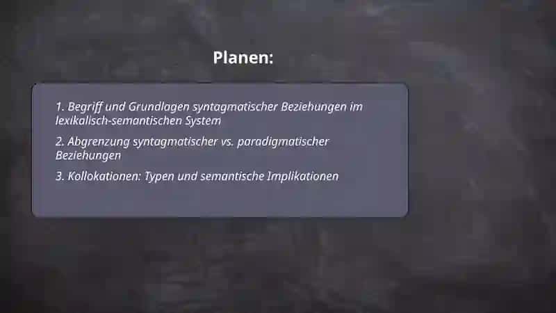 Syntagmatische Beziehungen in Lexikalish-semantischem System 2