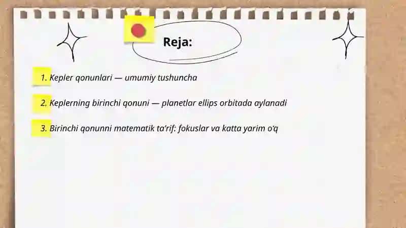 Kepler qonunlari 2
