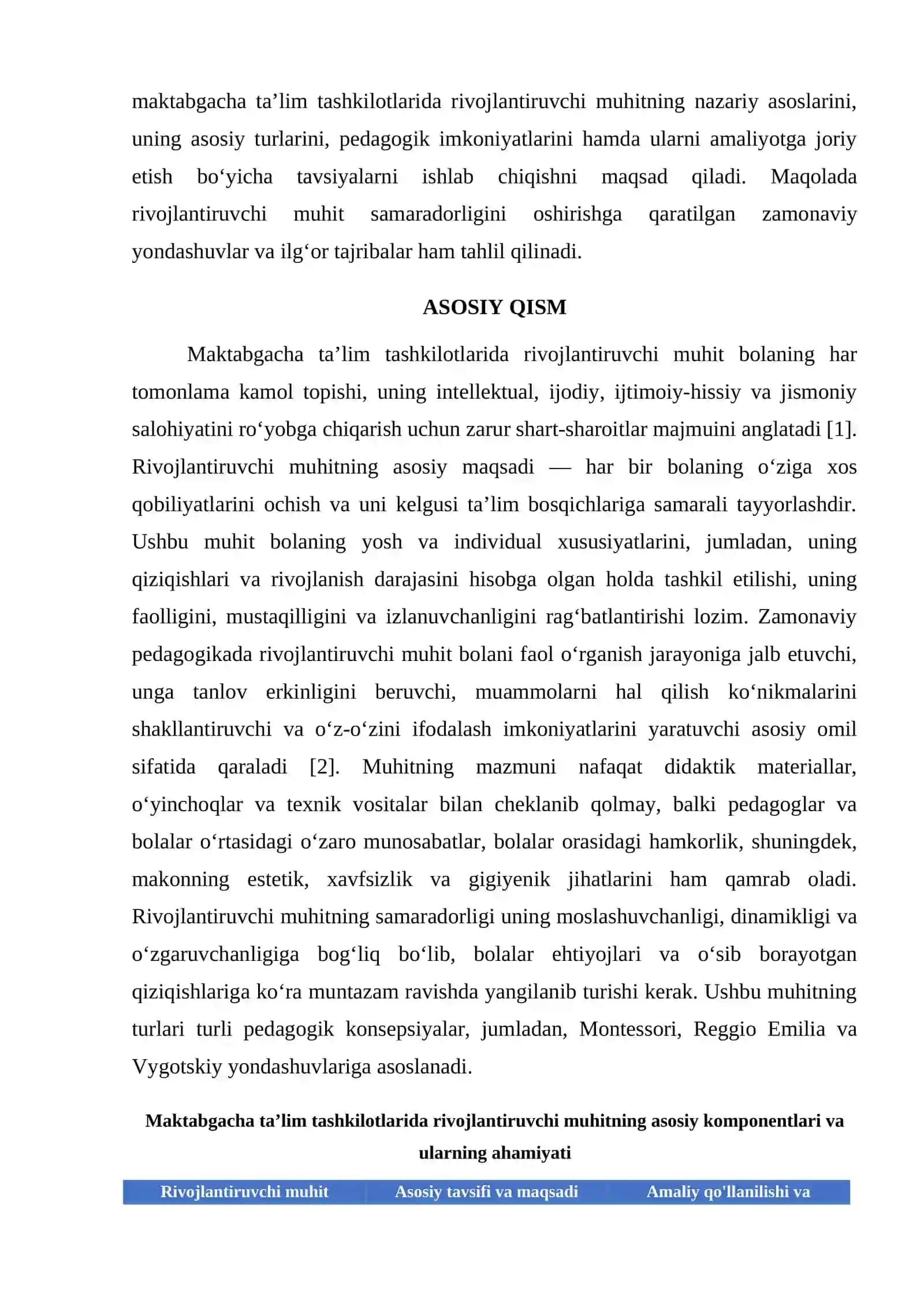 MAKTABGACHA TAʼLIM TASHKILOTLARI RIVOJLANTIRUVCHI MUHIT VA UNING TURLARI 2