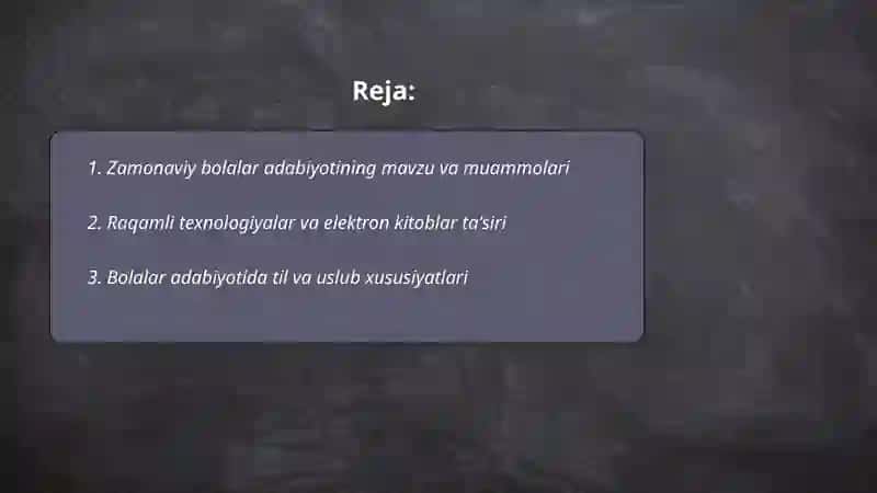 Hozirgi davrda bolalar adabiyoti 2