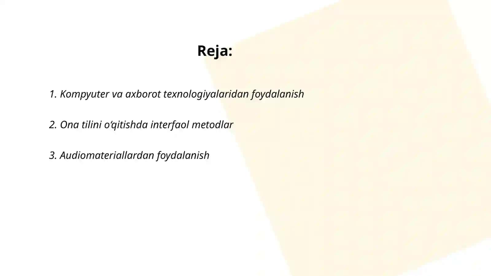 Ona tili o'qitish metodikasi 2