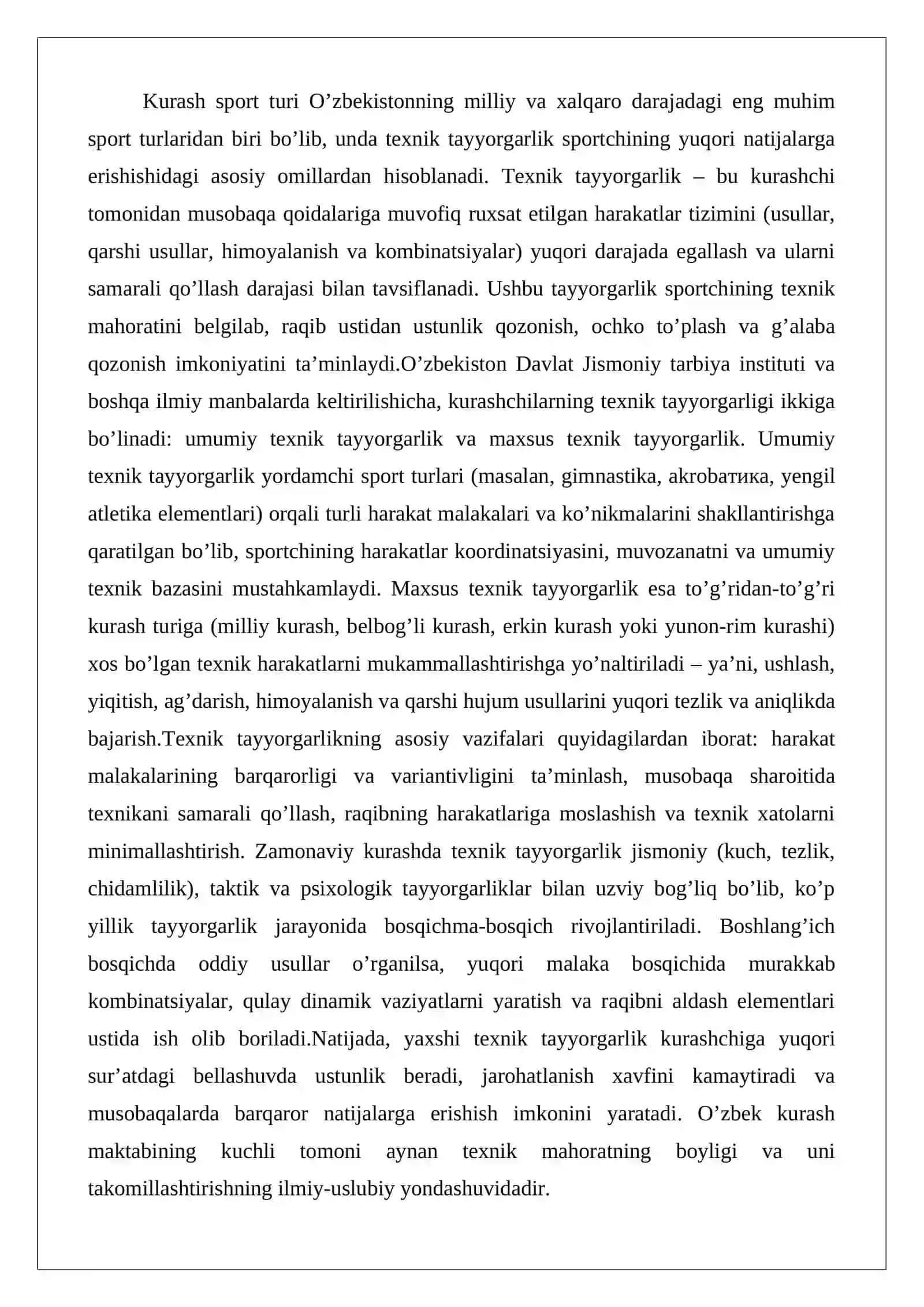 Kurashda Texnik Tayyorgarlik 2