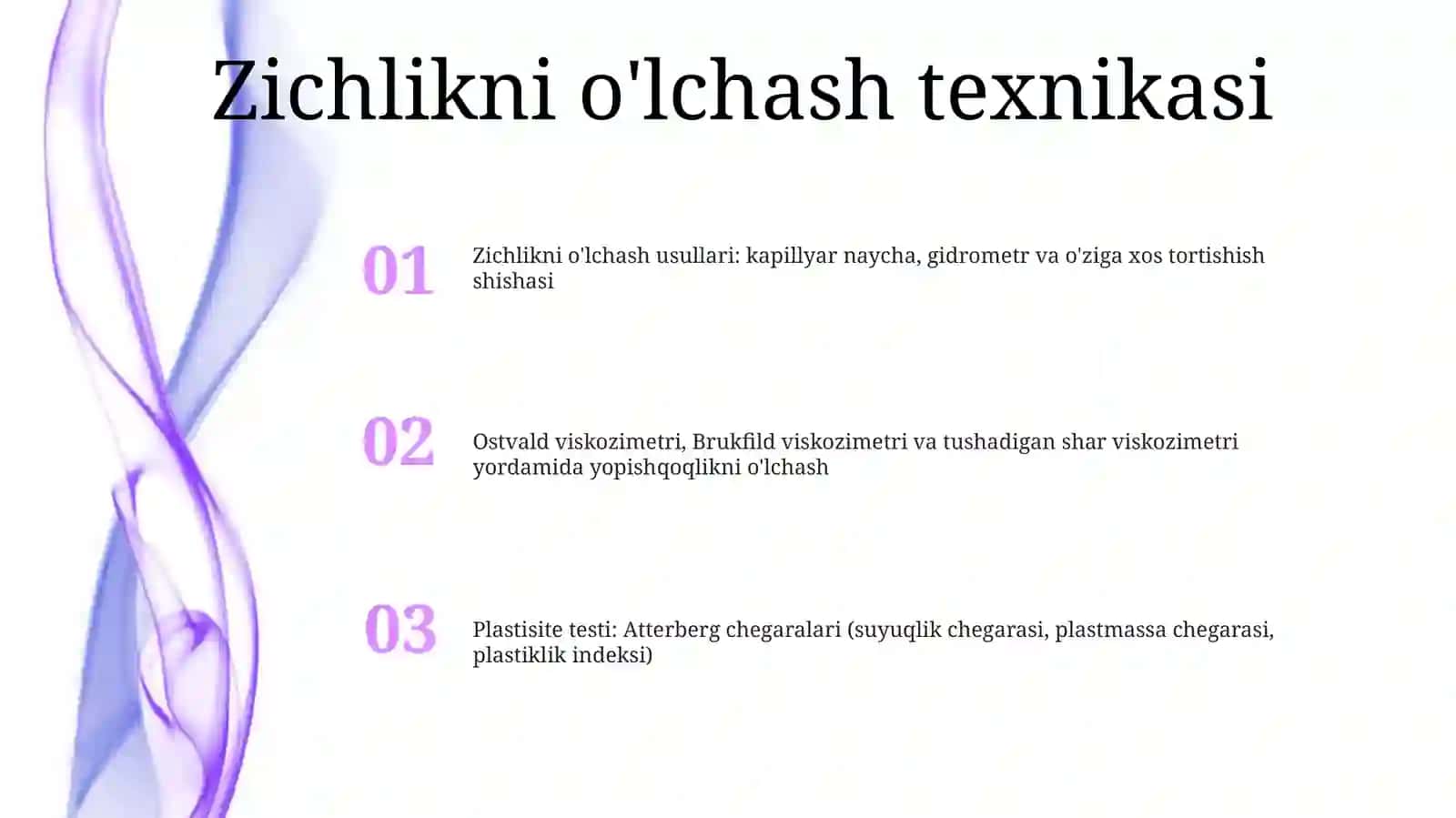 Zichlik, Namlik Va Qovushqoqlikni O'LchashUsullariniO'Rganish 2