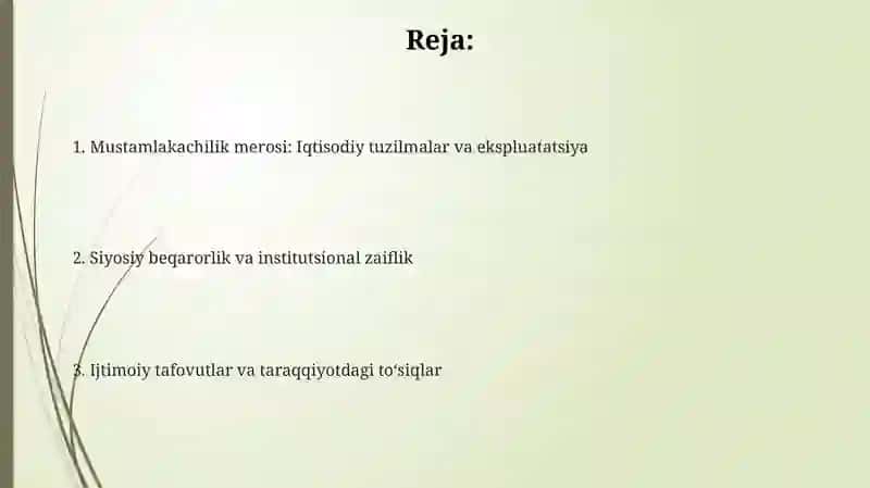Afrika mamlakatlarida mustamlakachilik va taraqqiyot muammolari 2
