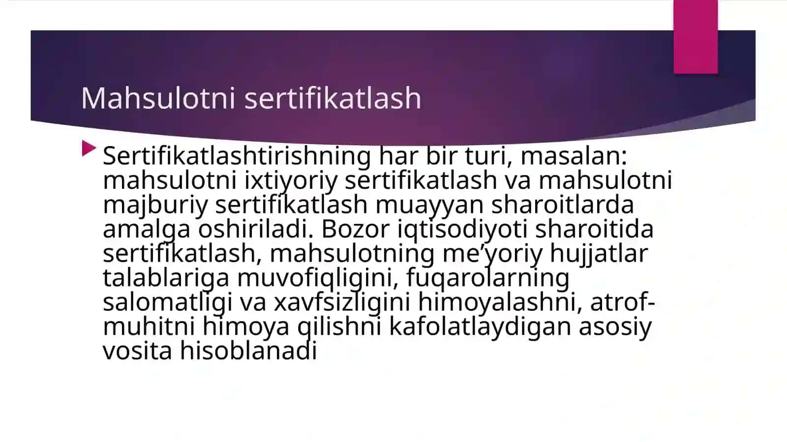 Mahsulotni sertifikatlashni tashkiliyxuquqiyasasoslari 2