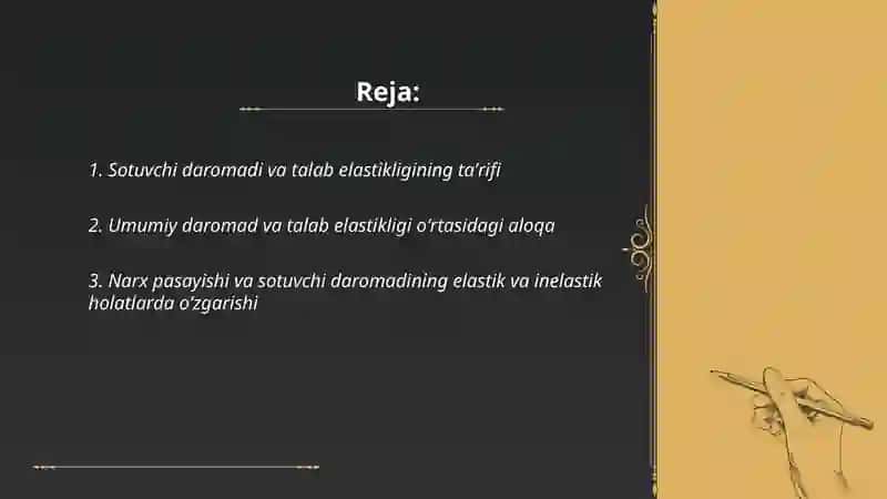 Sotuvchi Daromadi va Talab Elastikligi tahlili 2