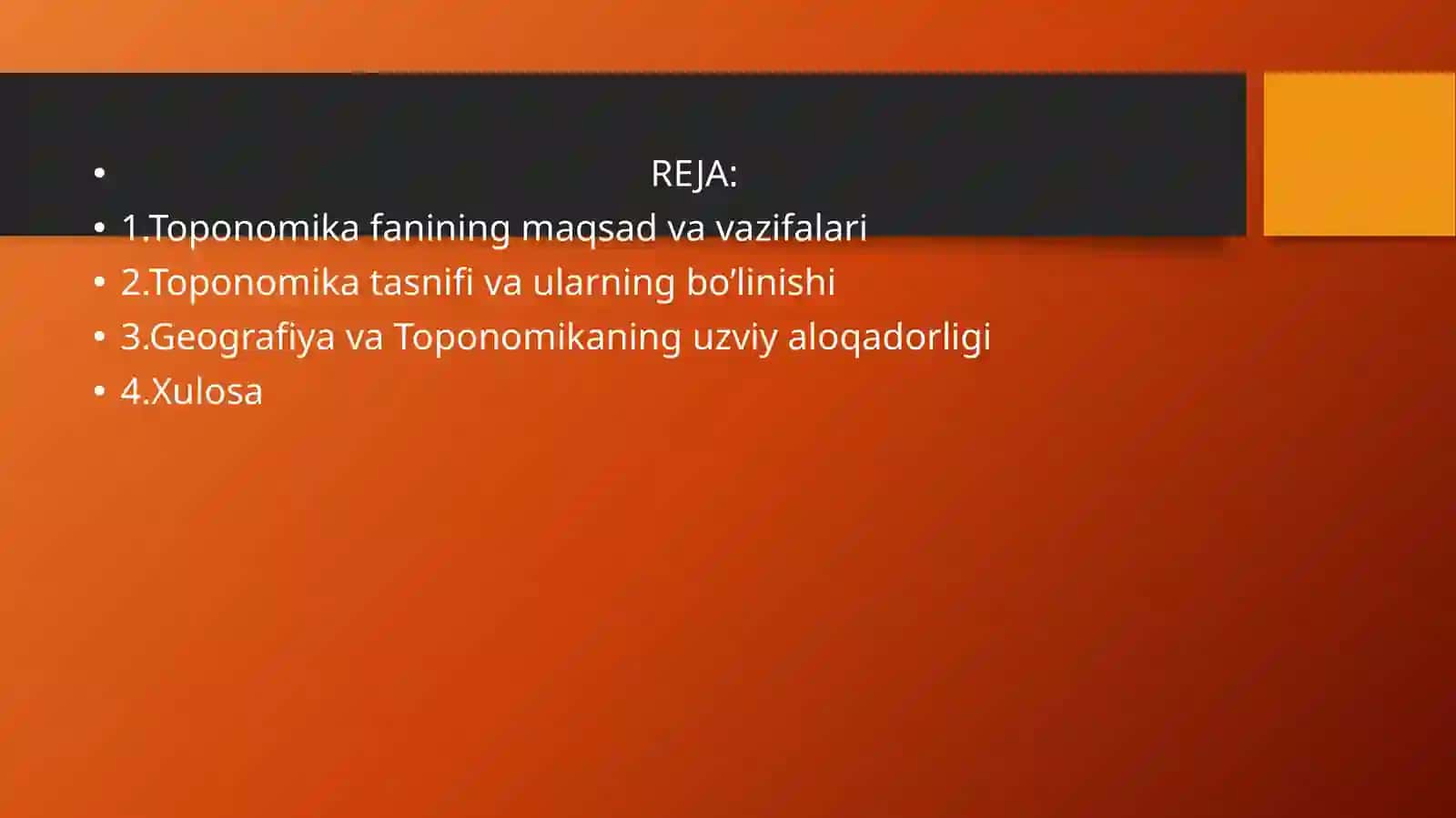 TOPONIMIKA VA GEOGRAFIYA 2