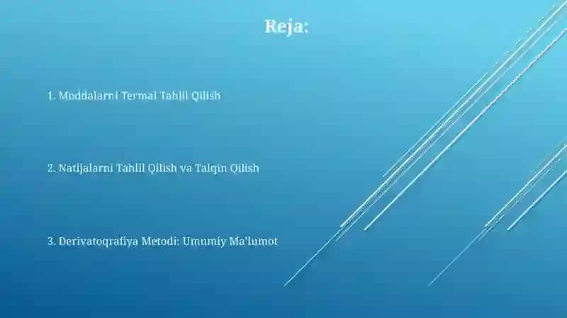 Derivatografiya usulida moddalarni tahlil qilish 2