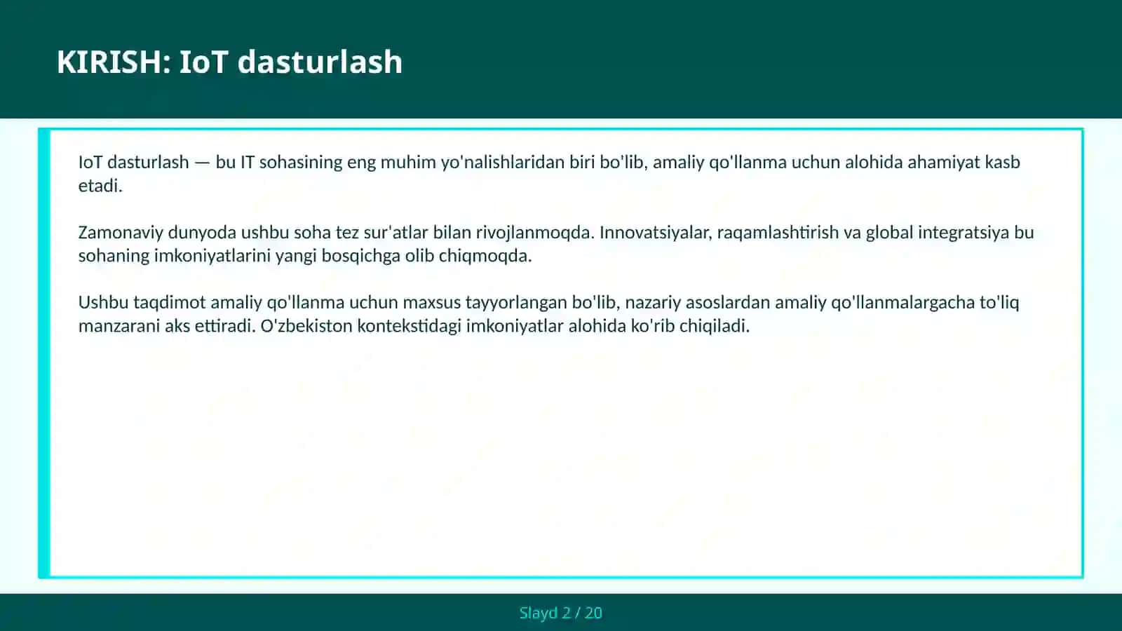IoT Dasturlash Arduino Amaliy Qo'llanma 2