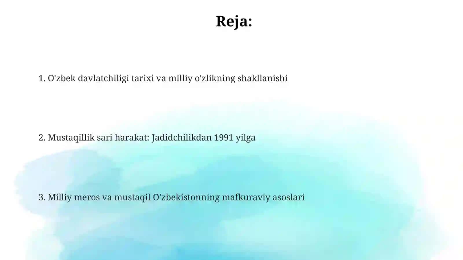 O'zbekiston mustaqillik g'oyalarning tarixiy asoslari 2