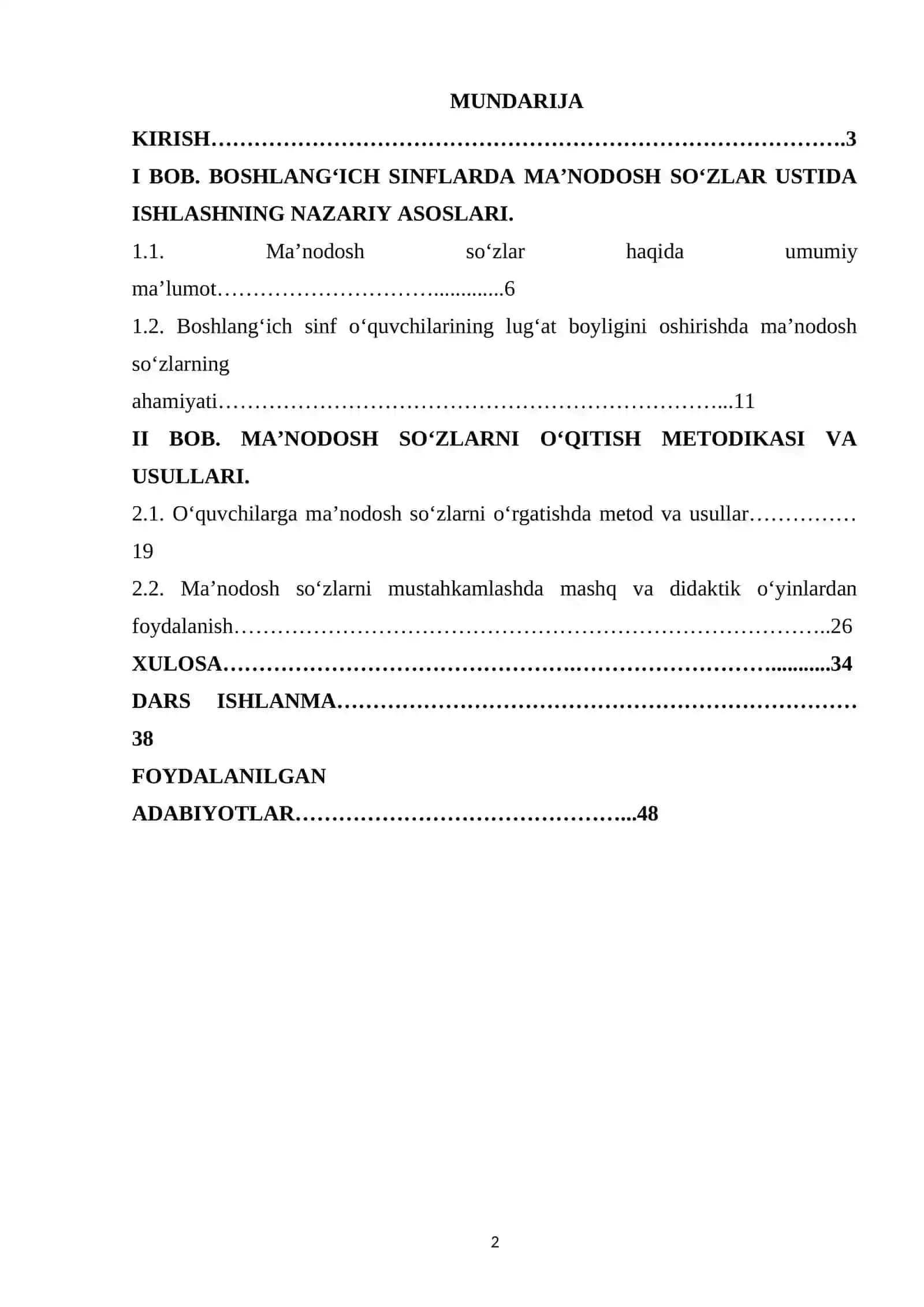 Boshlang‘ich sinflarda ma’nodosh so‘zlar ustida ishlash metodikasi 2