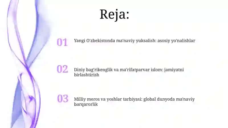 Yangi O'zbekistonda ma'naviy o'zgarishlar: Umumiy nuqtai nazar 2