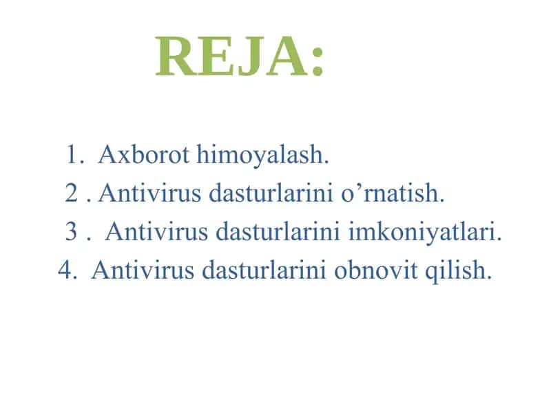 Antivirus dasturlari va ularni o’rnatish 2