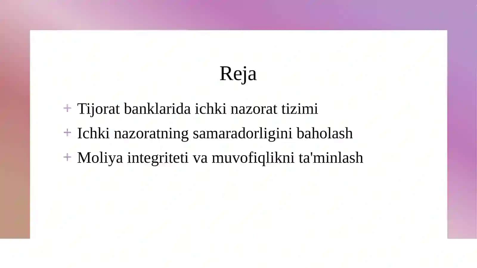 Tijorat banklarida ichki nazorat tizimi va uni baholash 2