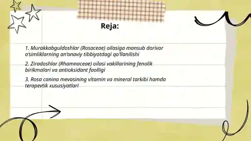 Murakkabguldoshlar va ziradoshlar oilalariga mansub dorivor o‘simliklar 2