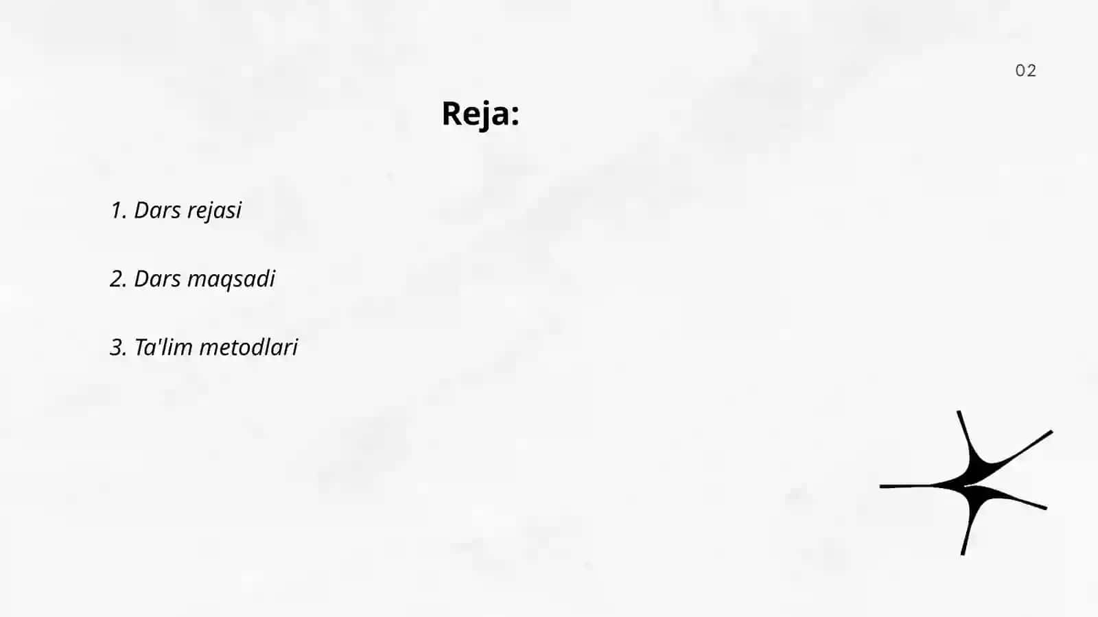 Dars rejasi 2