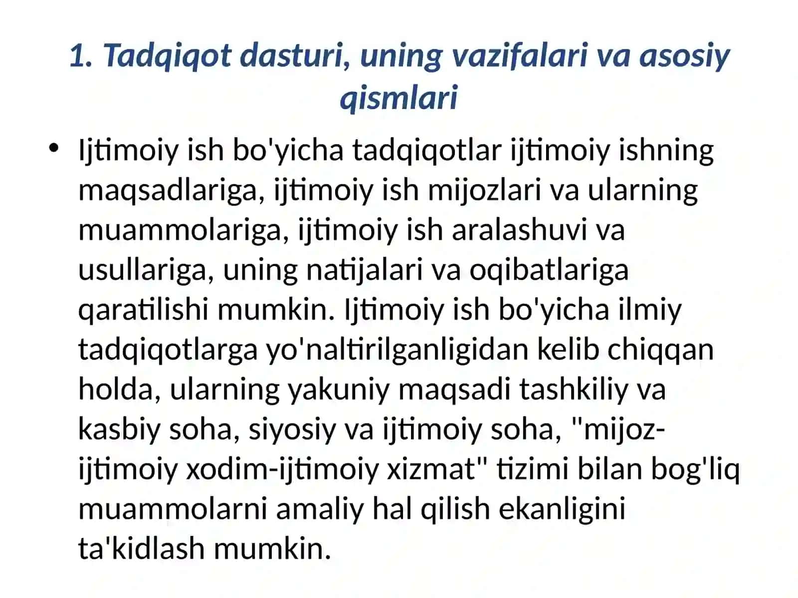 Ijtimoiy soha ilmiy tadqiqot bosqichlarining tarkibi va mazmuni 2