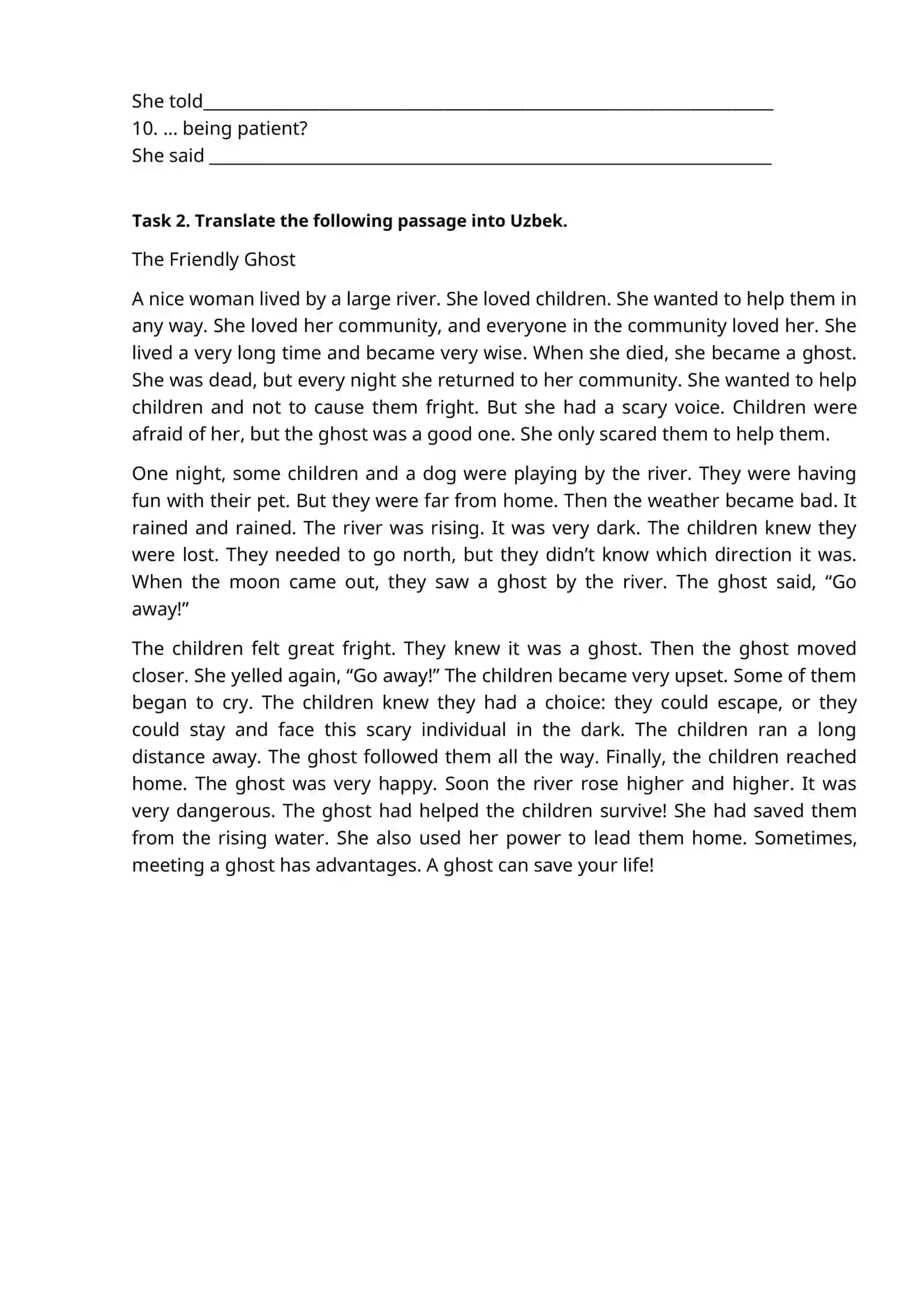 Final test for the second course of International Journalism students 2