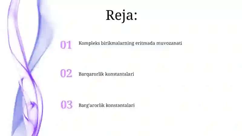 Kompleks birikmalarning eritmadagi muvozanati 2