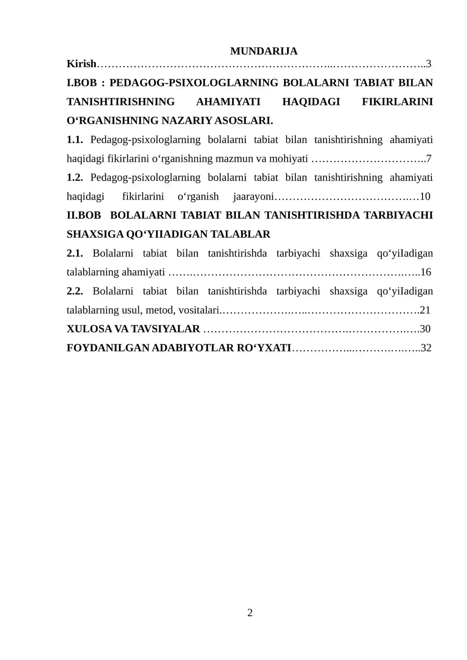 Pedagog-psixologlarning bolalarni tabiat bilan tanishtirishning ahamiyati haqidagi fikirlarini o‘rganish 2