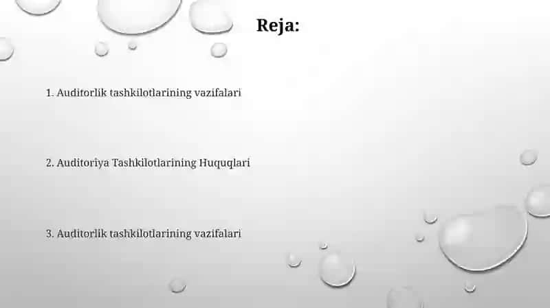 Auditorlik tashkilotlarining xuquqlari, majburiyatlari va javobgarliklari 2