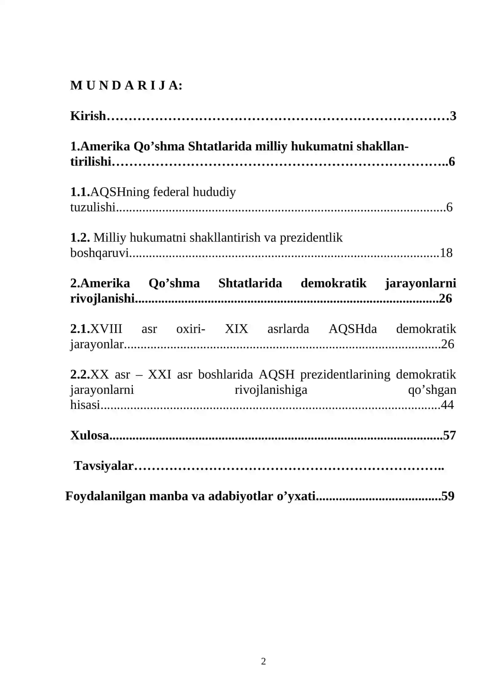 AQSHda demokratik jarayonlar va prezidentlik boshqaruvining vujudga kelishi 2