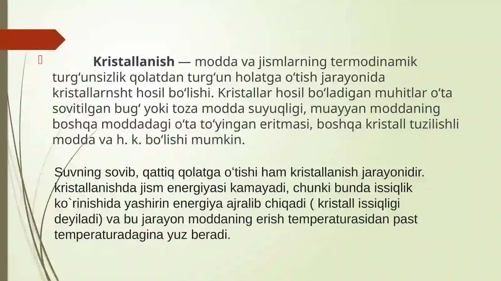 Metallar va ular qotishmalarining kristallanish jarayoni 2
