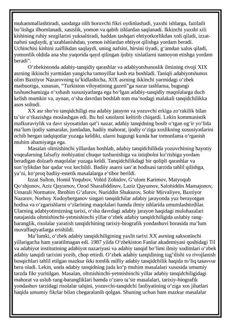 Hozirgi adabiy tanqidchilik tamoyillari 2