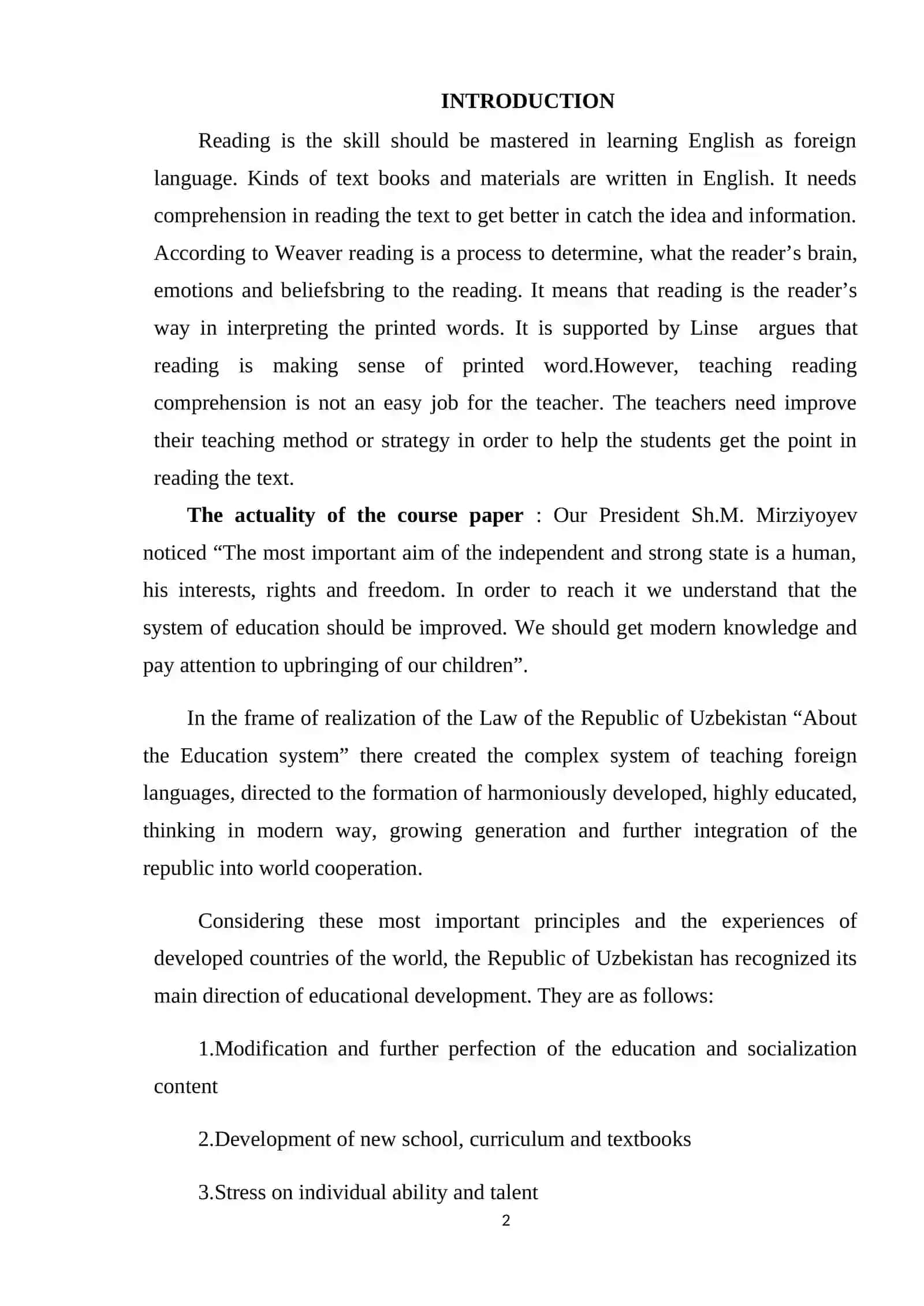 THE IMPORTANCE OF EXTENDED READING IN EFL CLASSES 2