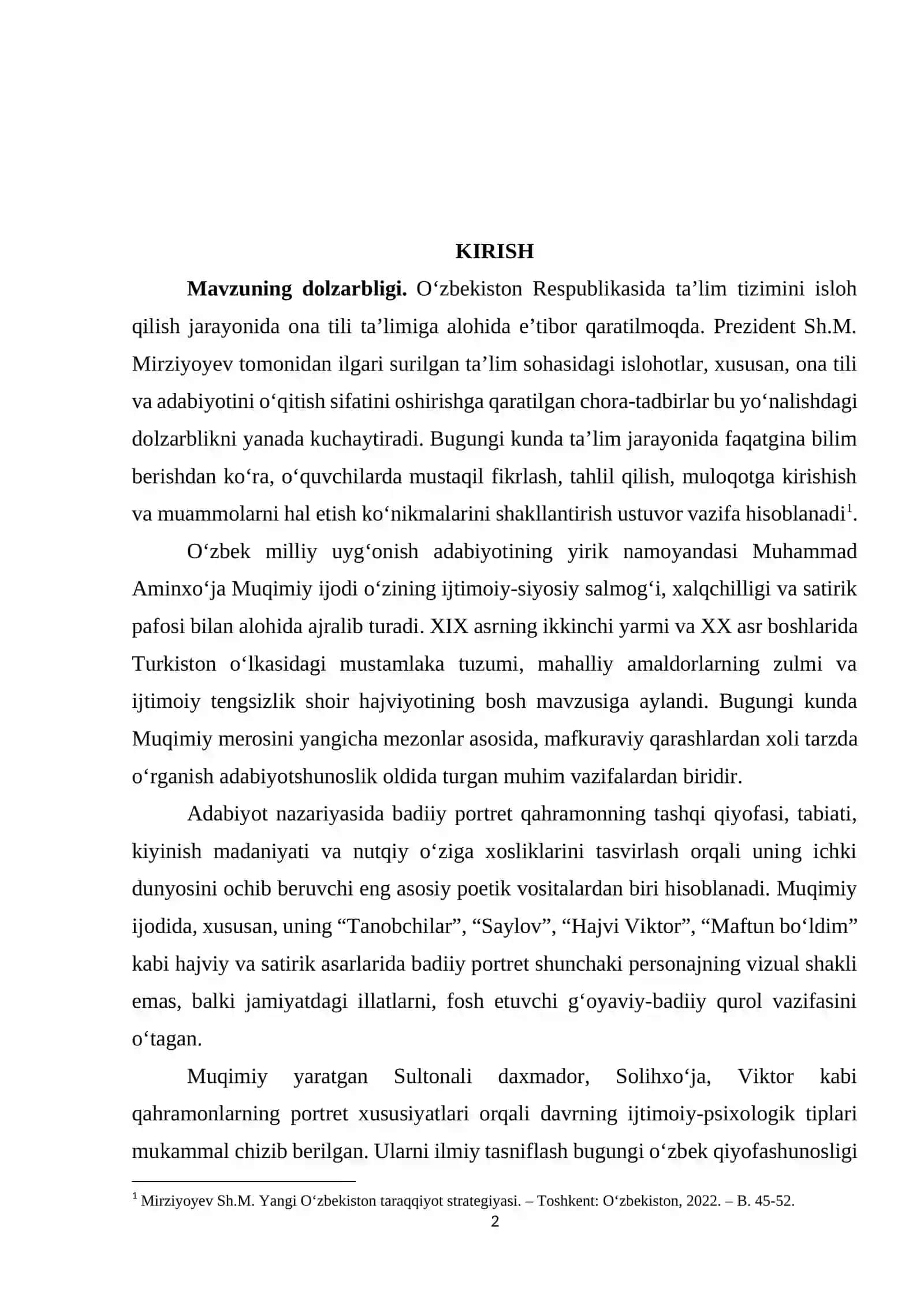 Bob. Muqimiy hajviyotida badiiy portret yaratishning poetik vositalari 2