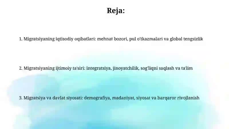 Migratsiya jarayonlarining ijtimoiy-iqtisodiy oqibatlari 2