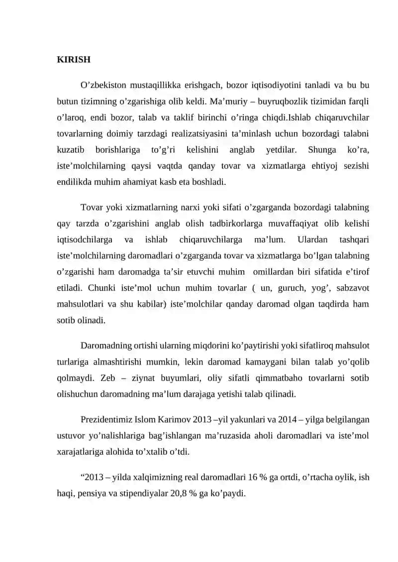 Narx va daromadlar o'zgarishining iste'molchi tanloviga ta'siri 2