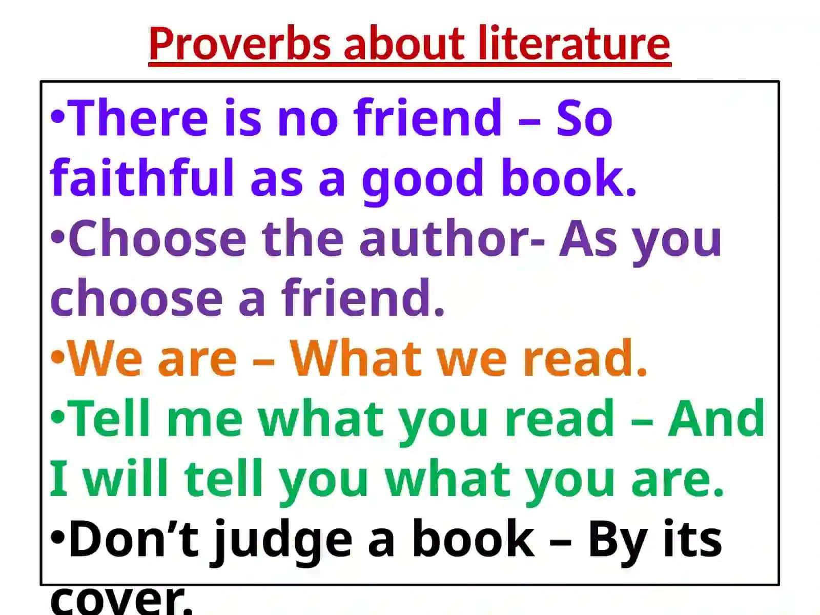 Proverbs about literature 2