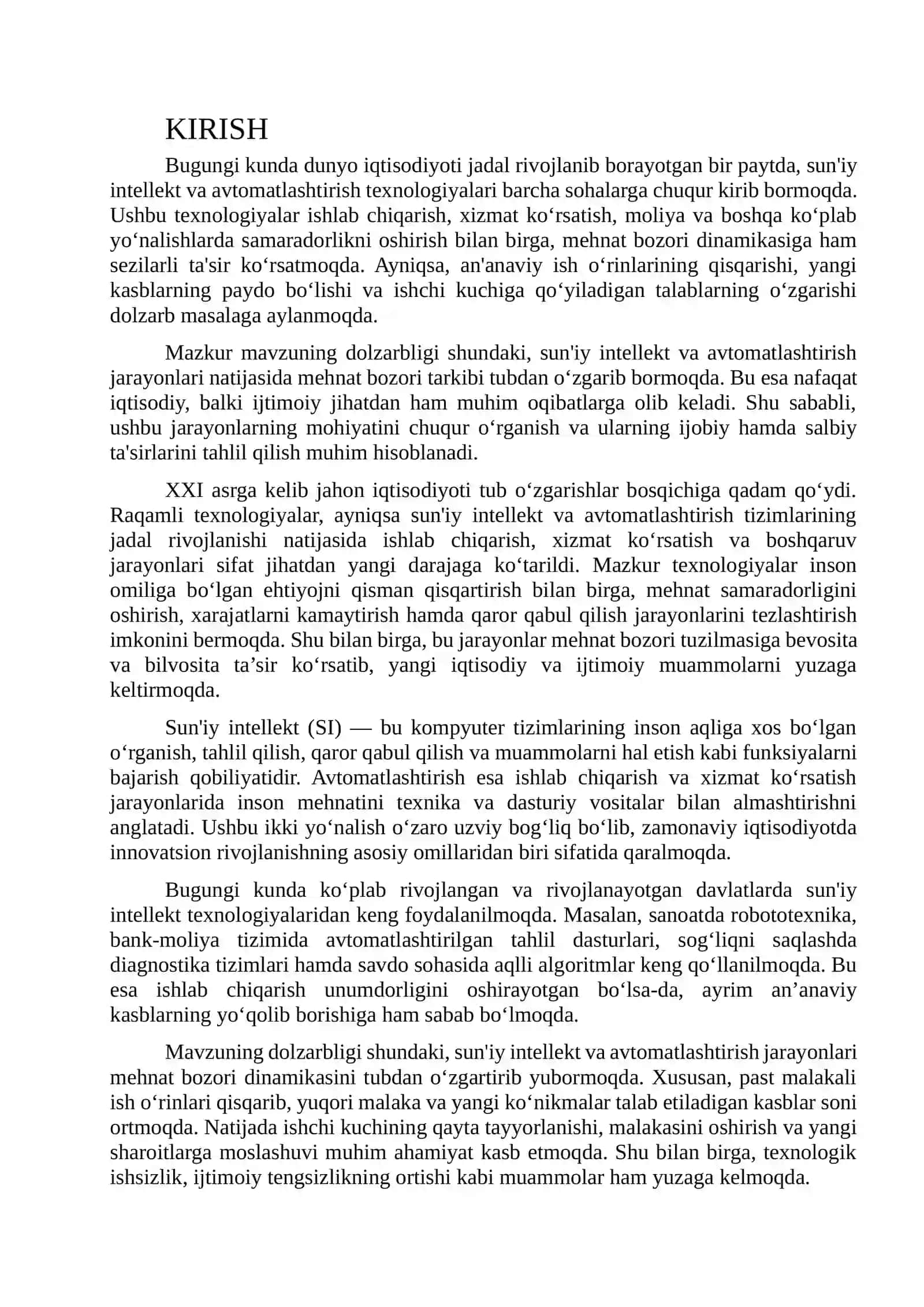 Sun'iy intellekt va avtomatlashtirish tushunchalari hamda ularning rivojlanishi 2