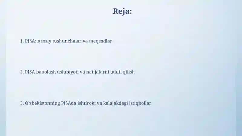 PISA xalqaro baholash dasturi 2