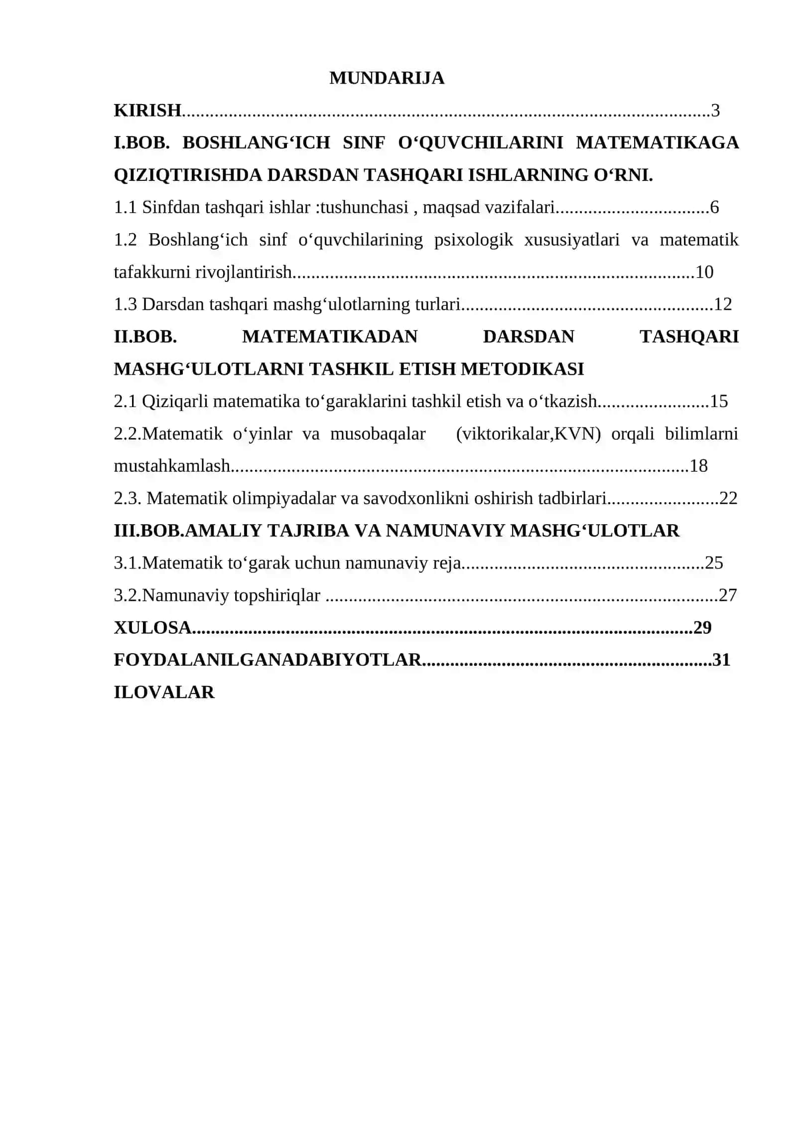 Boshlangich sinfda matematikadan darsdan tashqari mashg‘ulotlarni tashkil qilish 2