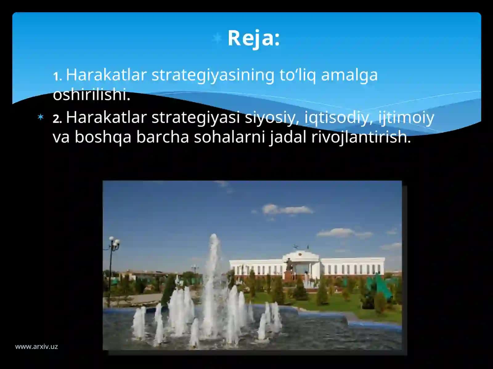 Harakatlar strategiyasi: jadal taraqqiyot va yangilanish modeli 2