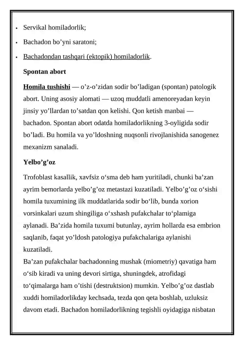 Homiladorlikda qon kelishi 2