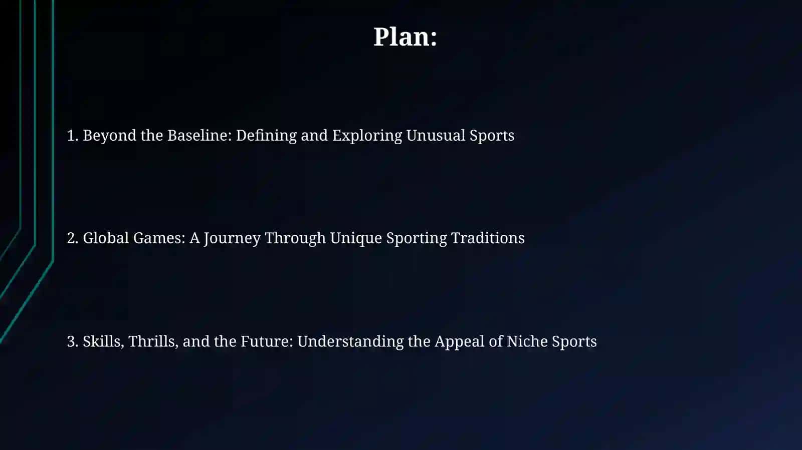 Beyond the Baseline: Defining and Exploring Unusual Sports 2